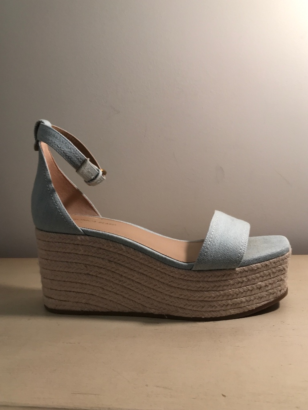 NEW VERONICA BEARD VISTA BLUE DENIM ESPADRILLE SANDALS NWOT